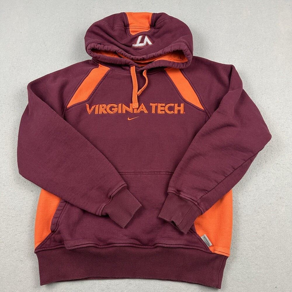 Vintage Virginia Tech Hokies Hoodie Men Small Nike Team Pullover NCAA S Y2K S